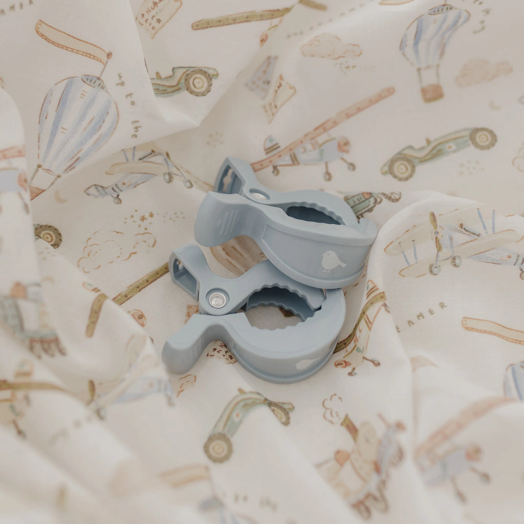 Vintage Transport Muslin Wrap & Pram Clip Set